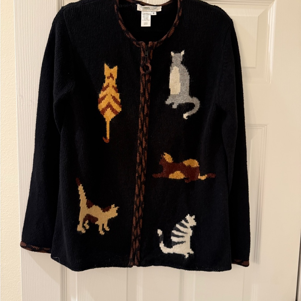 VTG Coldwater Creek Black and Brown Knit Sweater